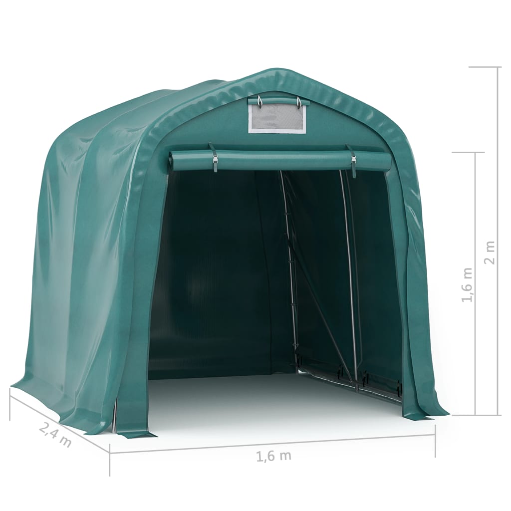 Garagenzelt PVC 1,6x2,4 m Grün - Pazzar.ch