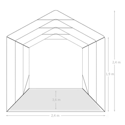 Garagenzelt PVC 2,4x3,6 m Grün - Pazzar.ch