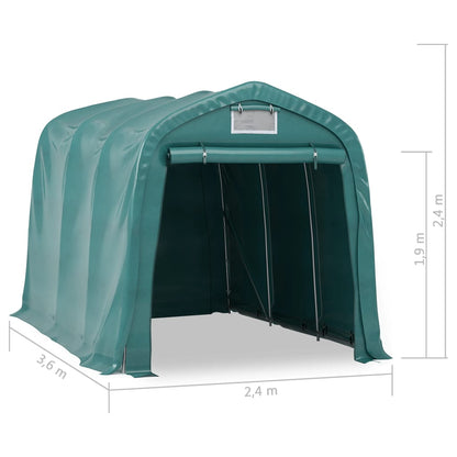 Garagenzelt PVC 2,4x3,6 m Grün - Pazzar.ch