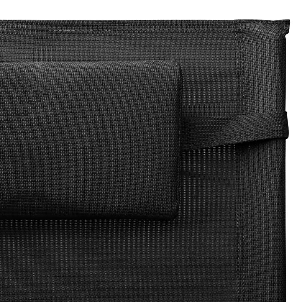 Sonnenliege Textilene Schwarz und Grau - Pazzar.ch
