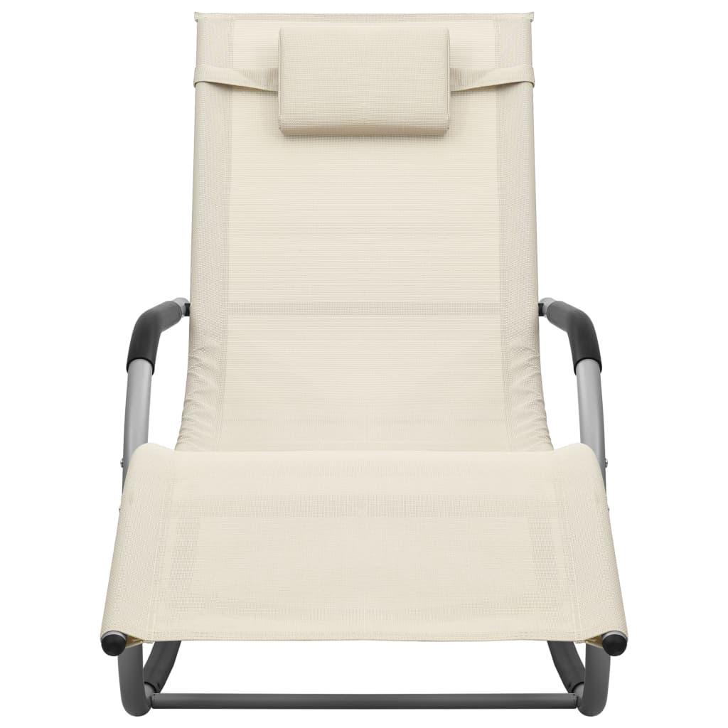 Sonnenliege Textilene Creme und Grau - Pazzar.ch