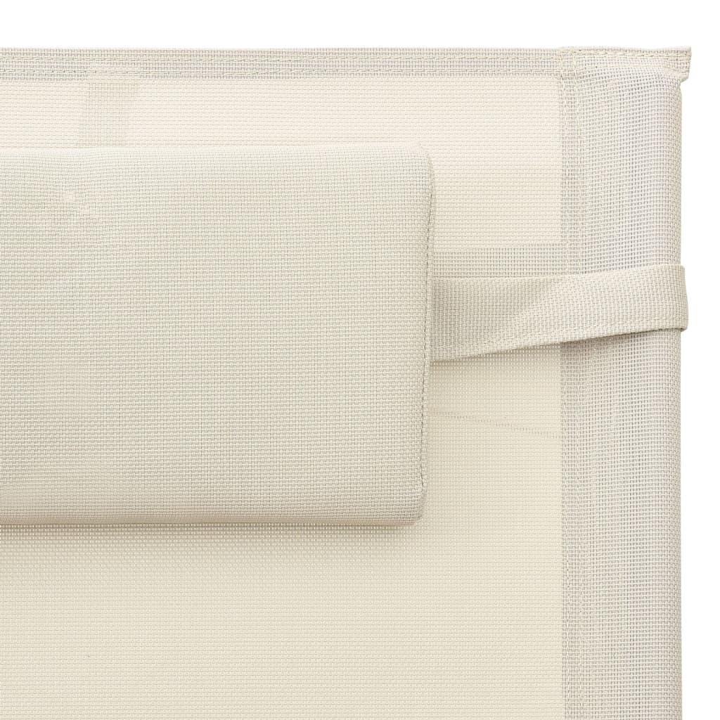 Sonnenliege Textilene Creme und Grau - Pazzar.ch