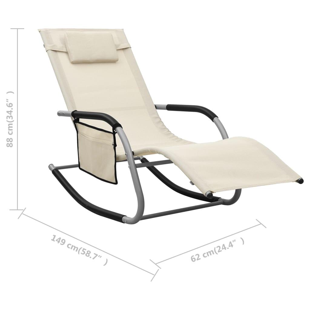Sonnenliege Textilene Creme und Grau - Pazzar.ch