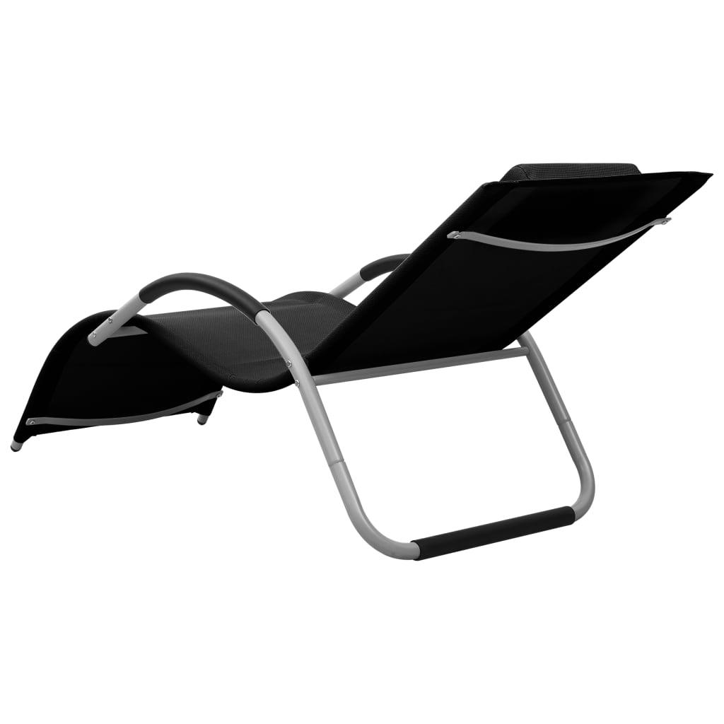Sonnenliege Textilene Schwarz und Grau - Pazzar.ch