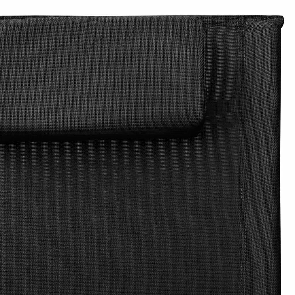 Sonnenliege Textilene Schwarz und Grau - Pazzar.ch