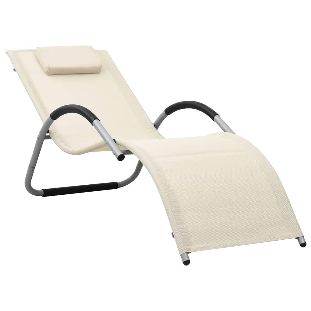 Sonnenliege Textilene Creme und Grau - Pazzar.ch
