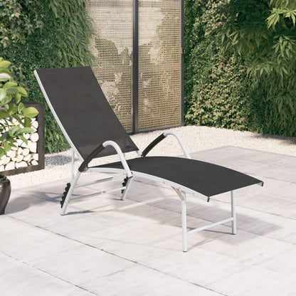 Sonnenliege Textilene und Aluminium Schwarz - Pazzar.ch