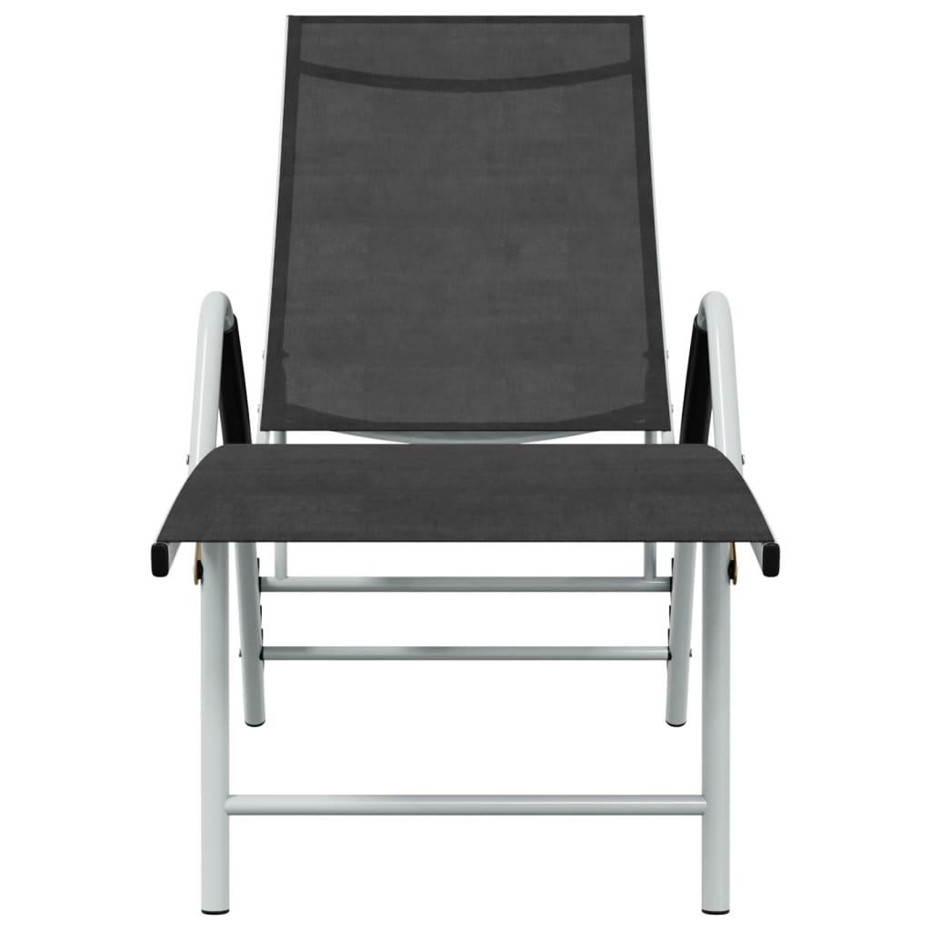 Sonnenliege Textilene und Aluminium Schwarz - Pazzar.ch