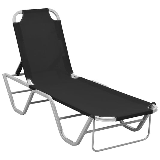 Sonnenliege Aluminium und Textilene Schwarz - Pazzar.ch