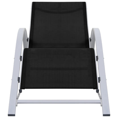 Sonnenliegen 2 Stk. mit Tisch Aluminium Schwarz - Pazzar.ch