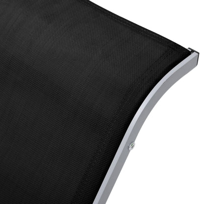 Sonnenliegen 2 Stk. mit Tisch Aluminium Schwarz - Pazzar.ch