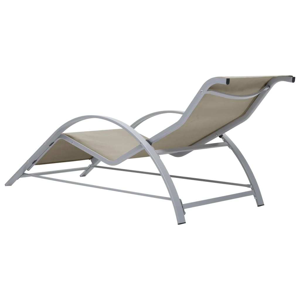Sonnenliegen 2 Stk. mit Tisch Aluminium Cremeweiß - Pazzar.ch
