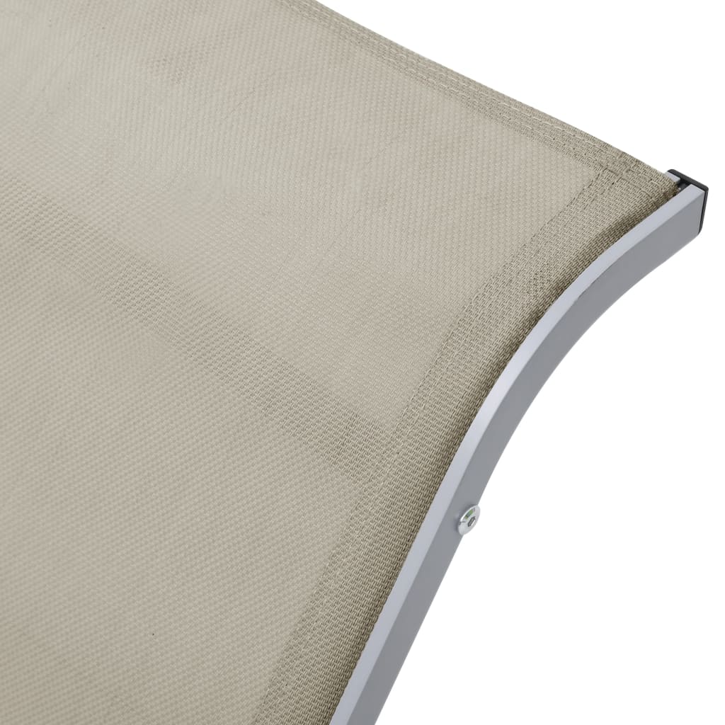 Sonnenliegen 2 Stk. mit Tisch Aluminium Cremeweiß - Pazzar.ch