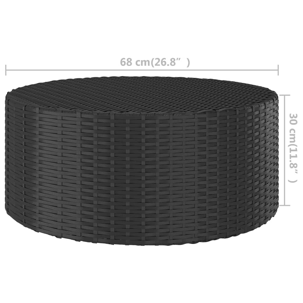 Teetisch Schwarz 68x68x30 cm Poly Rattan - Pazzar.ch
