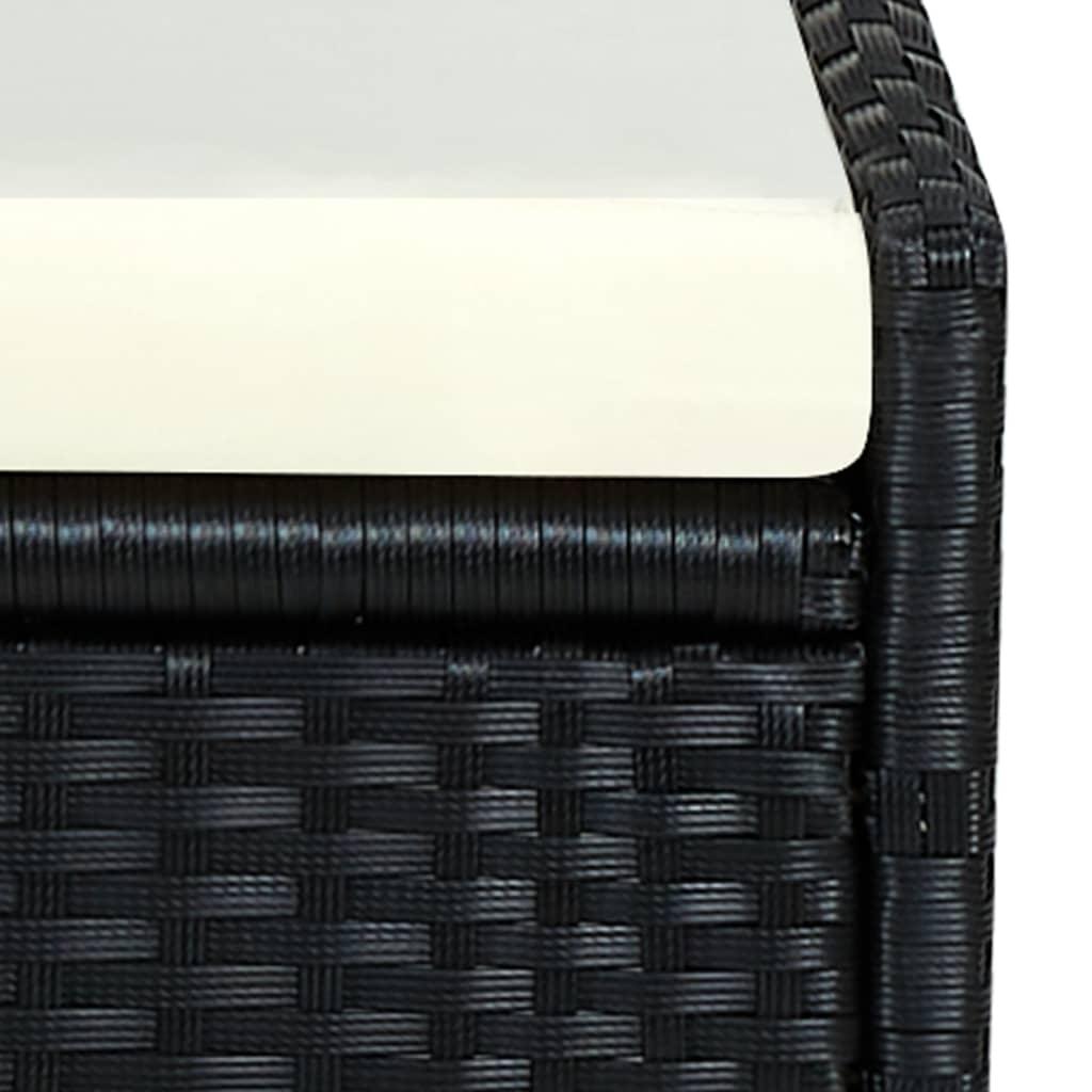 Sonnenliege mit Auflage Poly Rattan Schwarz - Pazzar.ch