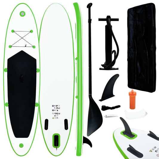 Aufblasbares Stand Up Paddle Board Set Grün und Weiß - Pazzar.ch