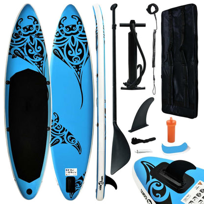 Aufblasbares Stand Up Paddle Board Set 305x76x15 cm Blau - Pazzar.ch