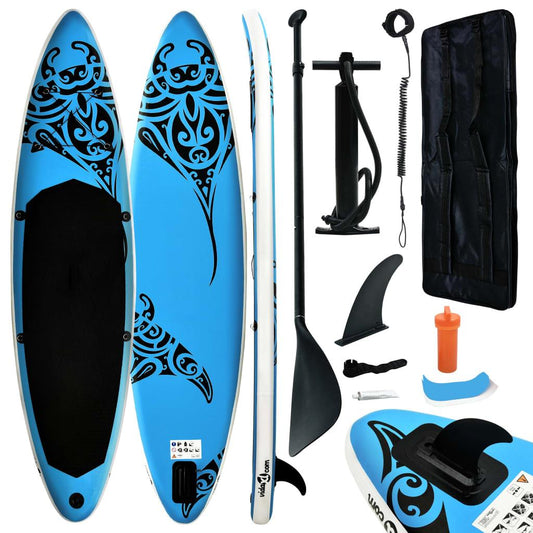 Aufblasbares Stand Up Paddle Board Set 305x76x15 cm Blau - Pazzar.ch