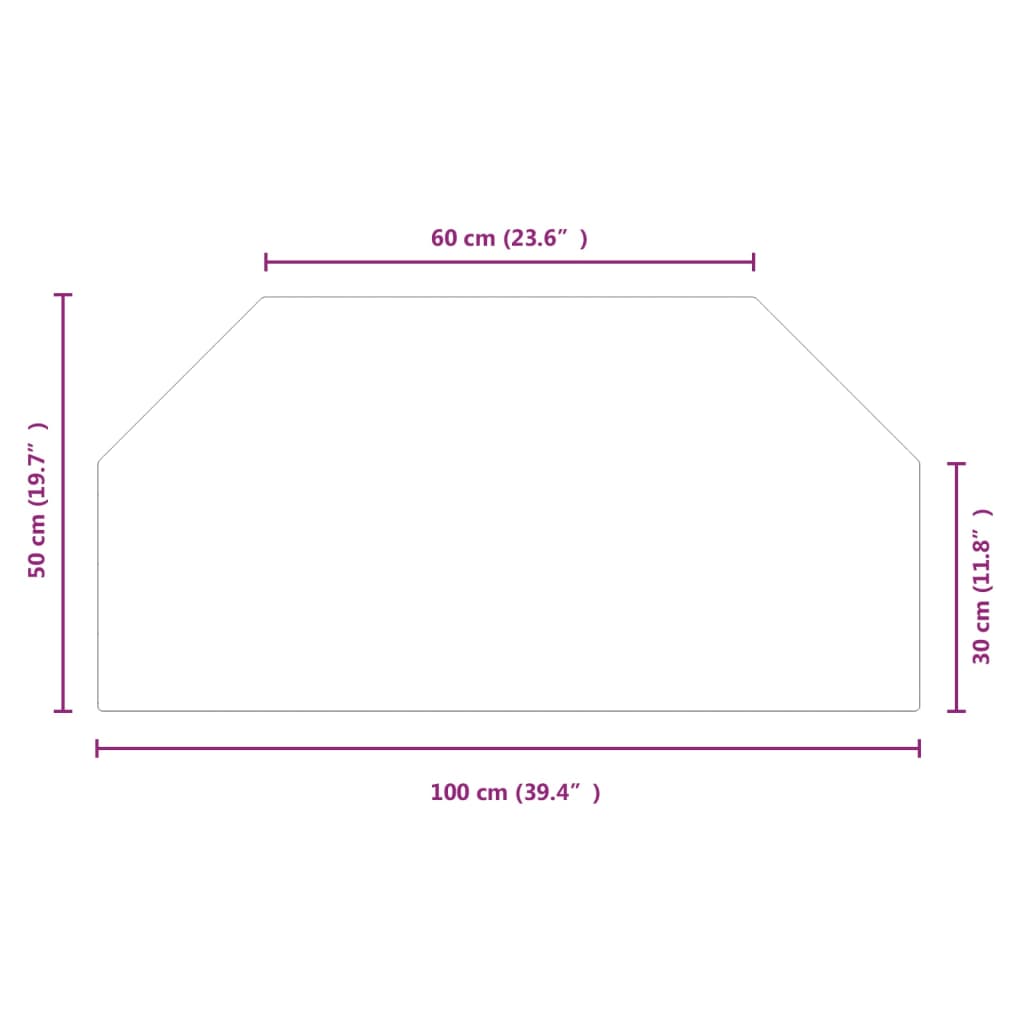 Kaminofen Glasplatte Sechseck 100x50 cm - Pazzar.ch