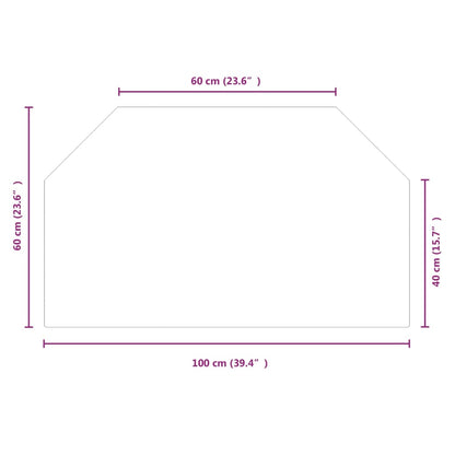 Kaminofen Glasplatte Sechseck 100x60 cm - Pazzar.ch