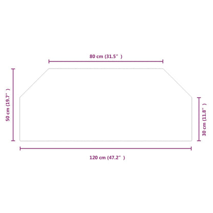 Kaminofen Glasplatte Sechseck 120x50 cm - Pazzar.ch