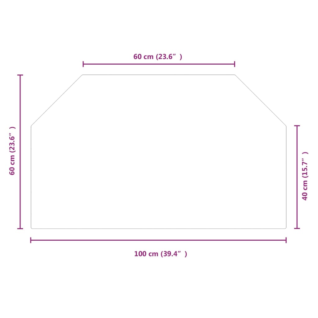 Kaminofen Glasplatte Sechseck 100x60 cm - Pazzar.ch