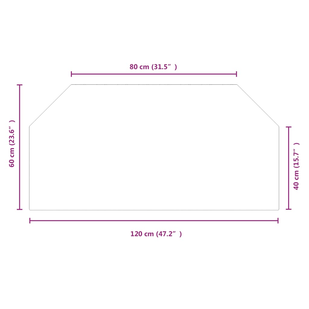Kaminofen Glasplatte Sechseck 120x60 cm - Pazzar.ch