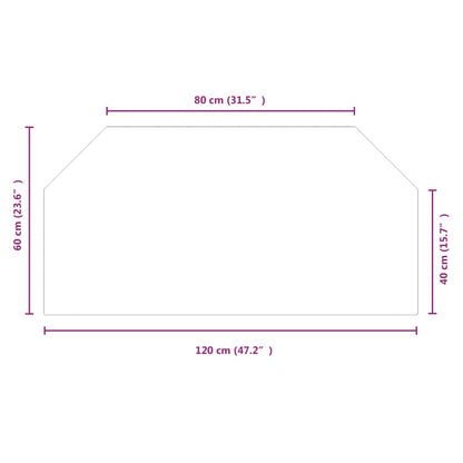 Kaminofen Glasplatte Sechseck 120x60 cm - Pazzar.ch