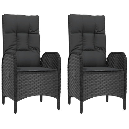 Gartenstühle 2 Stk. Poly Rattan Schwarz - Pazzar.ch