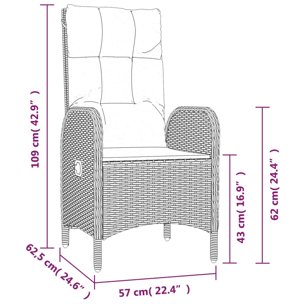 Gartenstühle 2 Stk. Poly Rattan Schwarz - Pazzar.ch
