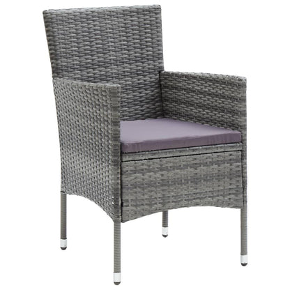 Garten-Essstühle 4 Stk. Poly Rattan Grau - Pazzar.ch