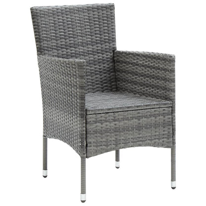 Garten-Essstühle 4 Stk. Poly Rattan Grau - Pazzar.ch