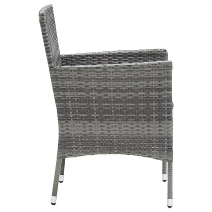 Garten-Essstühle 4 Stk. Poly Rattan Grau - Pazzar.ch