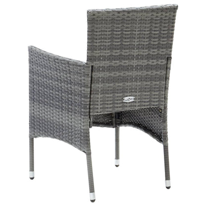 Garten-Essstühle 4 Stk. Poly Rattan Grau - Pazzar.ch