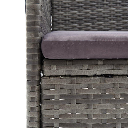 Garten-Essstühle 4 Stk. Poly Rattan Grau - Pazzar.ch