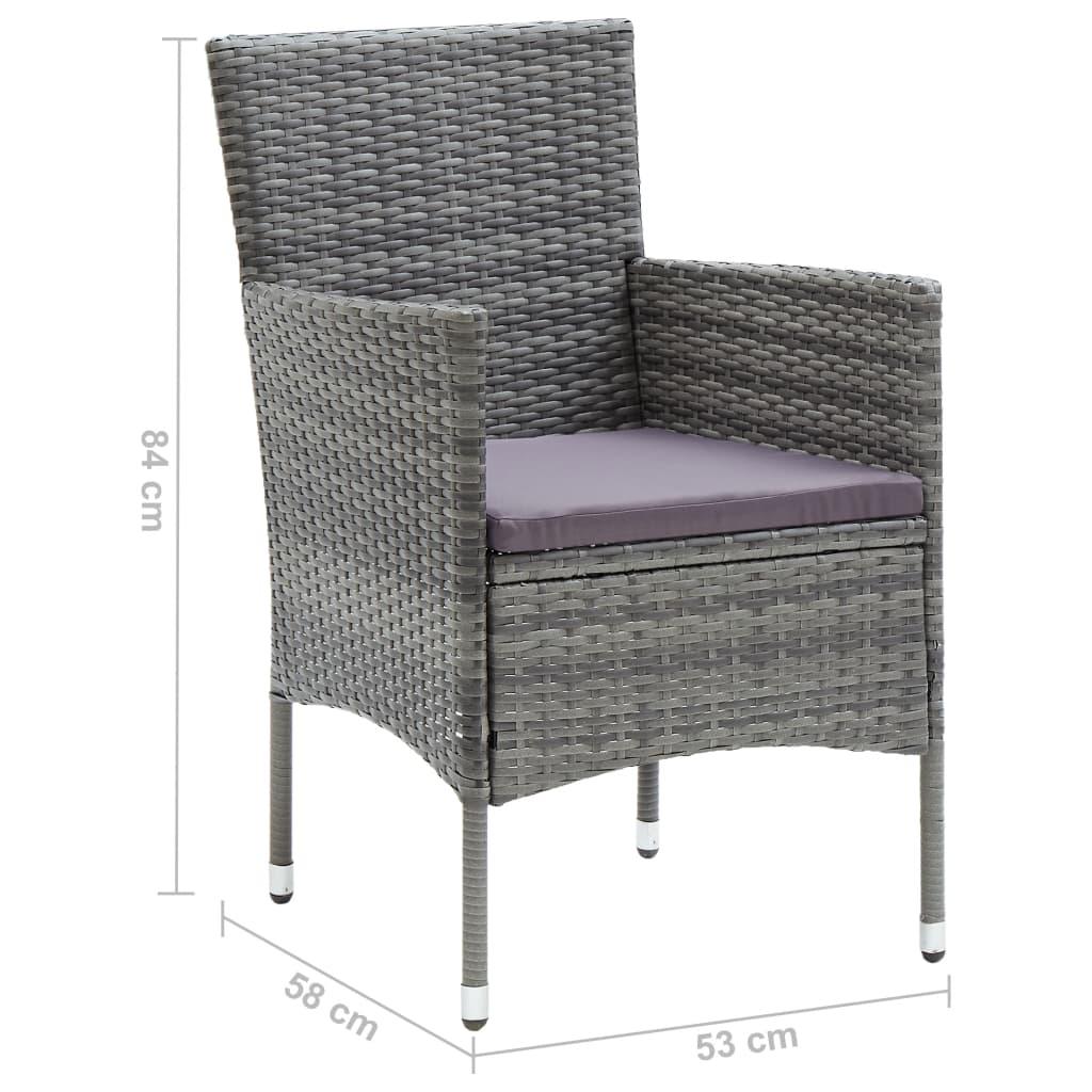 Garten-Essstühle 4 Stk. Poly Rattan Grau - Pazzar.ch