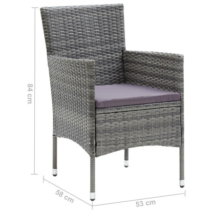 Garten-Essstühle 4 Stk. Poly Rattan Grau - Pazzar.ch