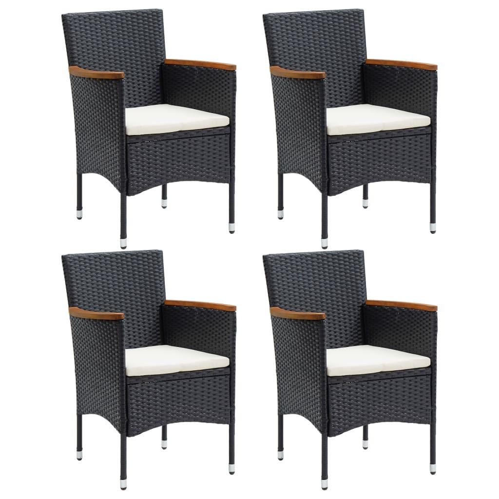 Garten-Essstühle 4 Stk. Poly Rattan Schwarz - Pazzar.ch