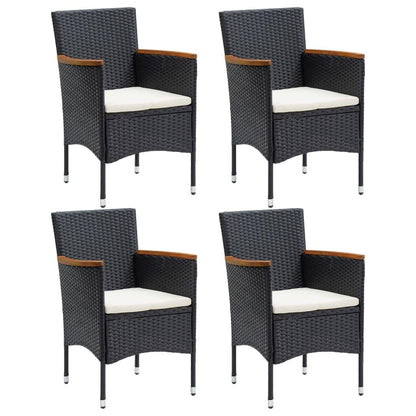 Garten-Essstühle 4 Stk. Poly Rattan Schwarz - Pazzar.ch