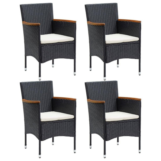 Garten-Essstühle 4 Stk. Poly Rattan Schwarz - Pazzar.ch