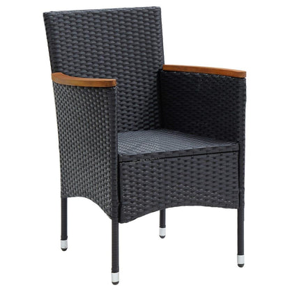 Garten-Essstühle 4 Stk. Poly Rattan Schwarz - Pazzar.ch