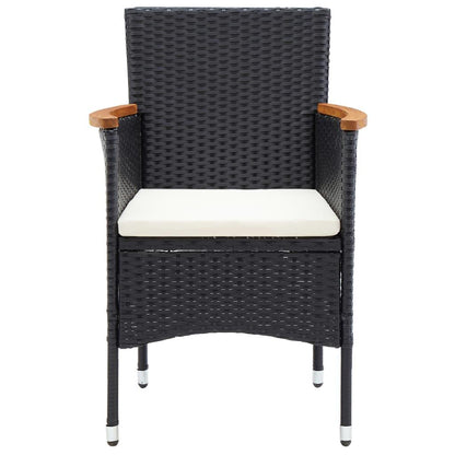 Garten-Essstühle 4 Stk. Poly Rattan Schwarz - Pazzar.ch
