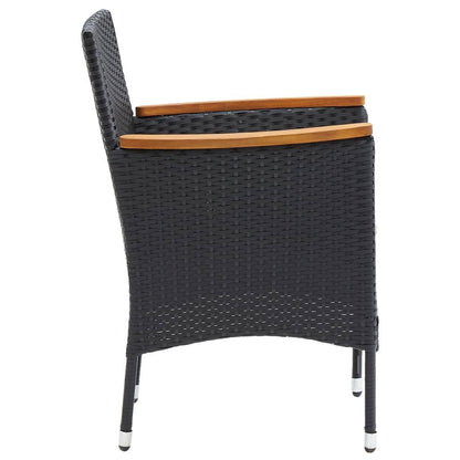 Garten-Essstühle 4 Stk. Poly Rattan Schwarz - Pazzar.ch