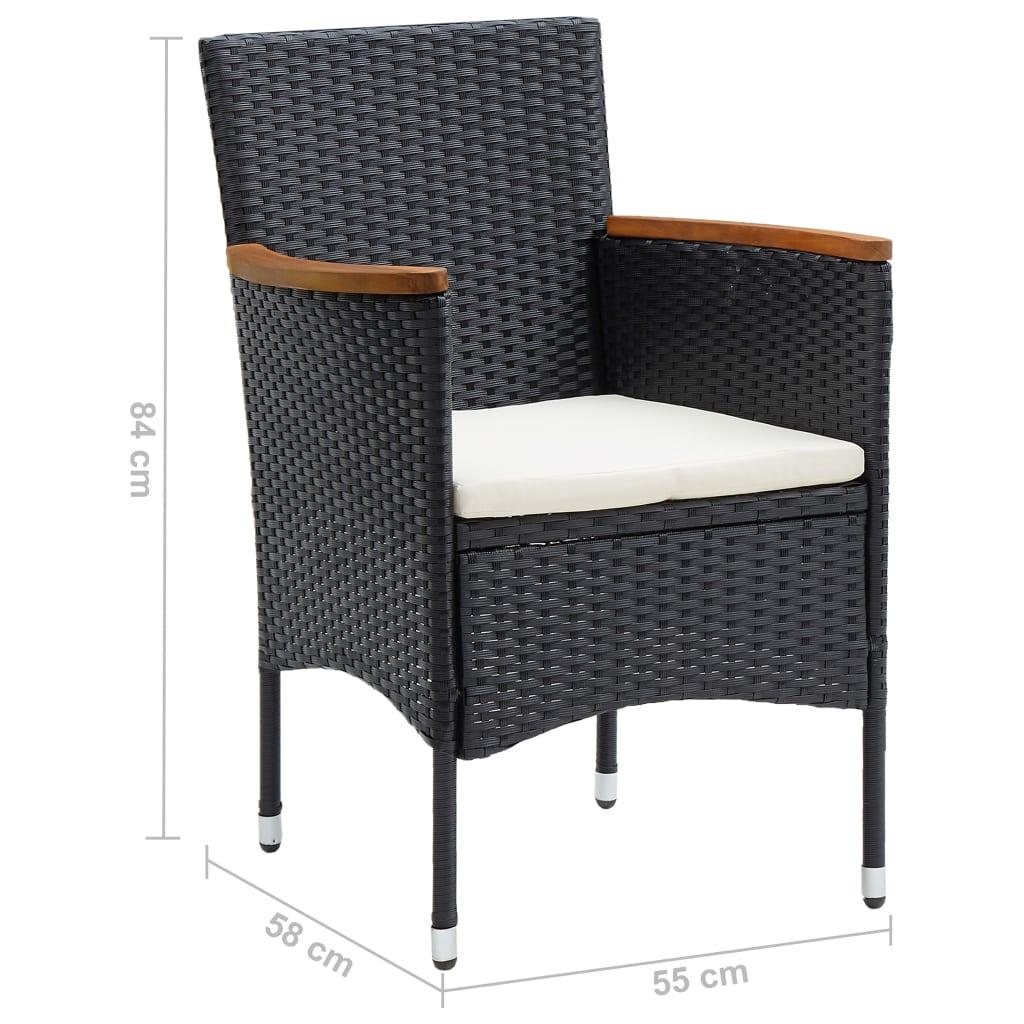 Garten-Essstühle 4 Stk. Poly Rattan Schwarz - Pazzar.ch