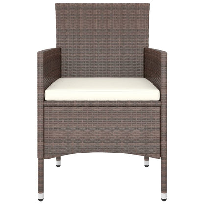 4-tlg. Gartenstuhl und Hocker Set Poly Rattan Braun - Pazzar.ch