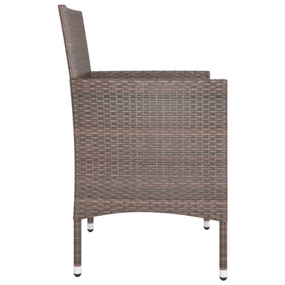 4-tlg. Gartenstuhl und Hocker Set Poly Rattan Braun - Pazzar.ch