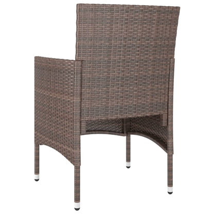 4-tlg. Gartenstuhl und Hocker Set Poly Rattan Braun - Pazzar.ch