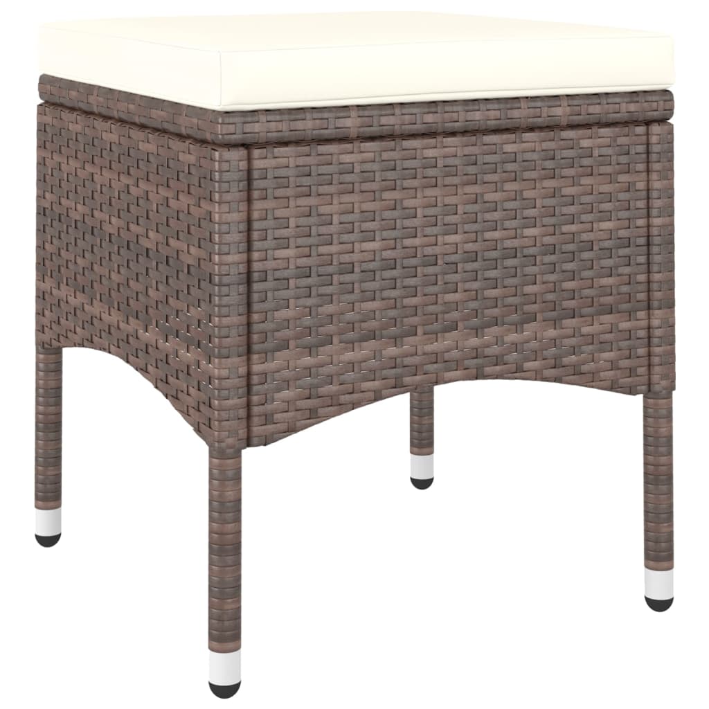 4-tlg. Gartenstuhl und Hocker Set Poly Rattan Braun - Pazzar.ch