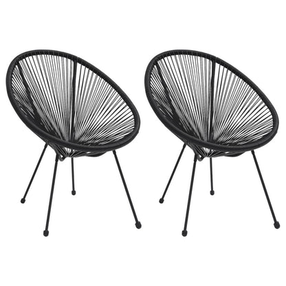 Moon-Gartenstühle 2 Stk. Rattan Schwarz - Pazzar.ch