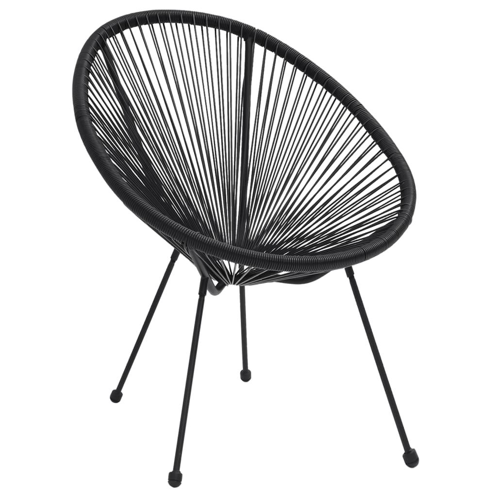 Moon-Gartenstühle 2 Stk. Rattan Schwarz - Pazzar.ch